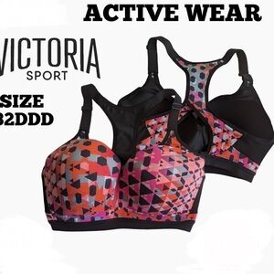 Victoria secret sport 32DDD Vibrant Mosaic and Classic Black Sports Bra